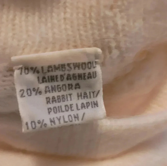 MARISA CHRISTINA Classics Cream Lambswool Angora pearls embroidery sweater XL - Picture 5 of 13